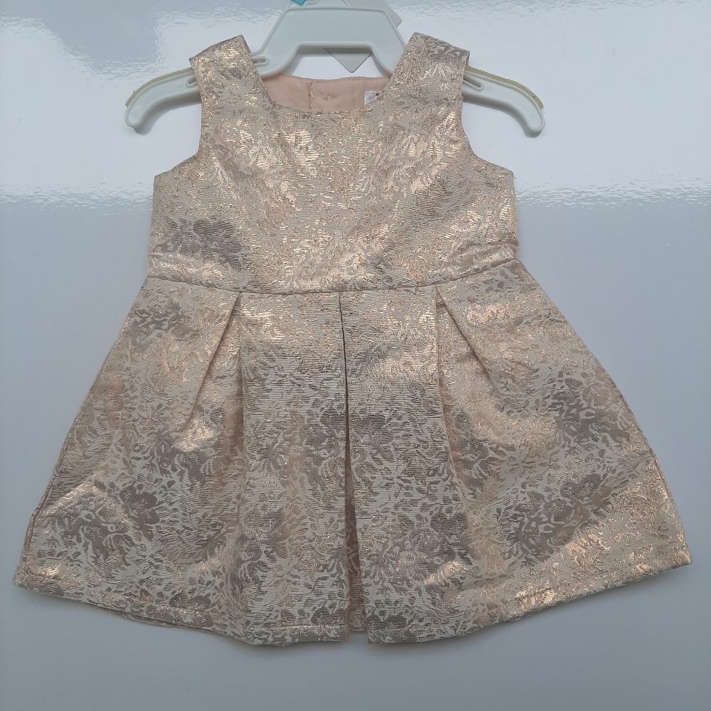 Carter's Peach/Gold Floral Print Dress 3M - Picture 1 of 7